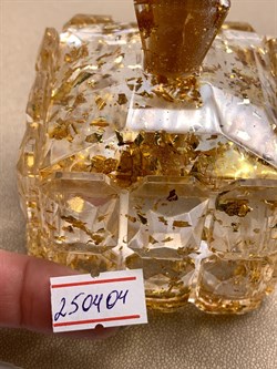 Шкатулка р.5,3-8,2 Янтарь Золотая поталь арт 250404 вес 159,27 гр - фото 332381