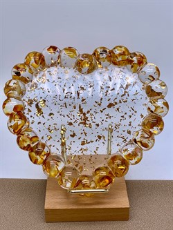 Поднос р.14-13 Янтарь Золотая поталь арт 250405 вес 160,33 гр - фото 332383