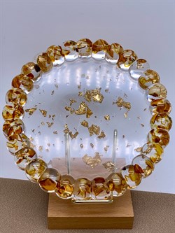 Поднос р.10,5-13,5 Янтарь Золотая поталь арт 250406 вес 117,96 гр - фото 332390