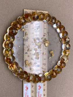 Поднос р.10,5-13,5 Янтарь Золотая поталь арт 250406 вес 117,96 гр - фото 332393