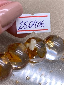 Поднос р.10,5-13,5 Янтарь Золотая поталь арт 250406 вес 117,96 гр - фото 332395