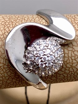 *Кольцо р.17,5 Белый Фианит арт. 01-1382/00КЦ-00-188 вес 3,40 г - фото 332433