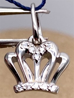 *Подвеска Корона Белый Фианит арт. 03-0688/00КЦ-00-822 вес 0,73 г - фото 332453 *Подвеска Корона Белый Фианит арт. 03-0688/00КЦ-00-822 вес 0,73 г - фото 332453