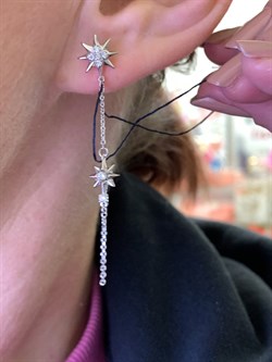 *Серьги Пусеты Звезды Белый Фианит арт. 02-1487/00КЦ-00-452 вес 1,86 г - фото 332528 *Серьги Пусеты Звезды Белый Фианит арт. 02-1487/00КЦ-00-452 вес 1,86 г - фото 332528