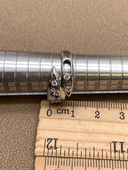 *Кольцо р.17,5 Белый Фианит арт. 01-1703/00КЦ-00-426 вес 3,66 г - фото 332555