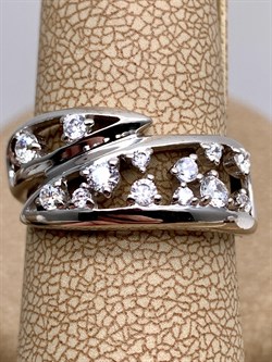 *Кольцо р.17,5 Белый Фианит арт. 01-1703/00КЦ-00-426 вес 3,66 г - фото 332559