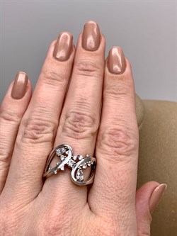 *Кольцо р.17,5 Белый Фианит арт. 01-2255/00КЦ-00-455 вес 5,49 г - фото 332570