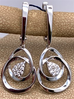 *Серьги Белый Фианит арт. 02-2082/00КЦ-00-471 вес 5,32 г - фото 332582