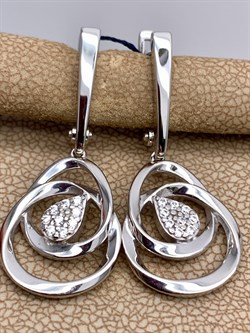 *Серьги Белый Фианит арт. 02-2082/00КЦ-00-471 вес 5,32 г - фото 332583