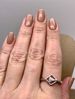 *Кольцо р.18,5 Белый Фианит арт. 01-1733/00КЦ-00-082 вес 2,65 г - фото 332610