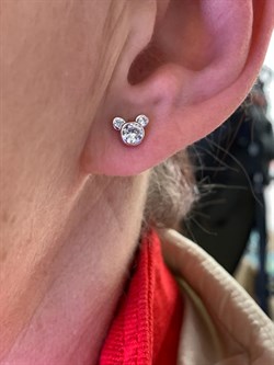 *Серьги Пусеты Мышки Белый Фианит арт. 02-1643/00КЦ-00-042 вес 1,41 г - фото 332621