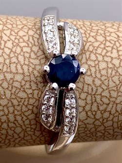 *КОЛЬЦО р.17,5 Корунд Синий Сапфир арт. R00501-543, (вес 2,43 г) - фото 333844