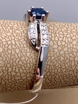 *КОЛЬЦО р.17,5 Корунд Синий Сапфир арт. R00501-543, (вес 2,43 г) - фото 333845