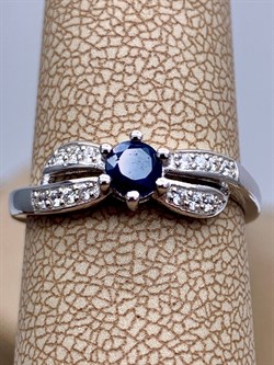 *КОЛЬЦО р.17,5 Корунд Синий Сапфир арт. R00501-543, (вес 2,43 г) - фото 333846