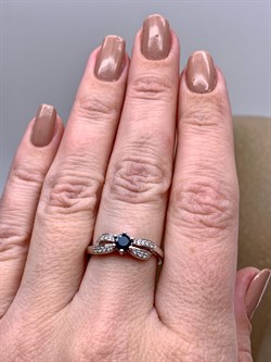 *КОЛЬЦО р.17,5 Корунд Синий Сапфир арт. R00501-543, (вес 2,43 г) - фото 333847