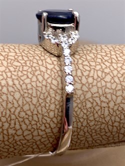 *КОЛЬЦО р.17,5 Корунд Синий Сапфир арт. R00396-214, (вес 2,28 г) - фото 333867