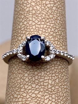 *КОЛЬЦО р.17,5 Корунд Синий Сапфир арт. R00396-214, (вес 2,28 г) - фото 333868