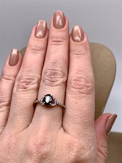 *КОЛЬЦО р.17,5 Корунд Синий Сапфир арт. R00396-214, (вес 2,28 г) - фото 333869