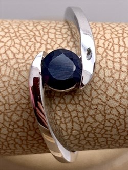 *КОЛЬЦО р.17,5 Корунд Синий Сапфир арт. R00072-411, (вес 2,93 г) - фото 333886 *КОЛЬЦО р.17,5 Корунд Синий Сапфир арт. R00072-411, (вес 2,93 г) - фото 333886