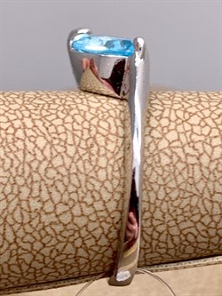 *Кольцо р.17,5 Голубой Топаз арт. R00029-927 вес 3,08 г - фото 333968