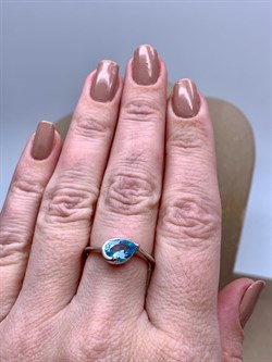 *Кольцо р.17,5 Голубой Топаз арт. R00029-927 вес 3,08 г - фото 333970