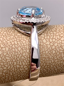 *Кольцо р.17,5 Голубой Топаз арт. R00002-602 вес 4,25 г - фото 334018 *Кольцо р.17,5 Голубой Топаз арт. R00002-602 вес 4,25 г - фото 334018