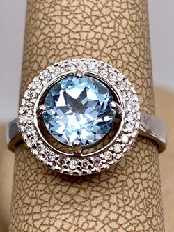 *Кольцо р.17,5 Голубой Топаз арт. R00002-602 вес 4,25 г - фото 334019 *Кольцо р.17,5 Голубой Топаз арт. R00002-602 вес 4,25 г - фото 334019