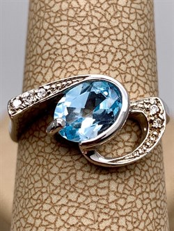 *Кольцо р.17,5 Голубой Топаз арт. R00026-132 вес 3,18 г - фото 334059 *Кольцо р.17,5 Голубой Топаз арт. R00026-132 вес 3,18 г - фото 334059