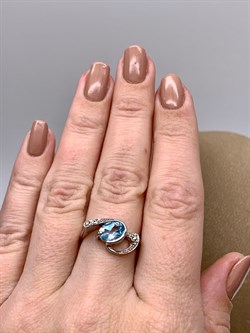 *Кольцо р.17,5 Голубой Топаз арт. R00026-132 вес 3,18 г - фото 334060 *Кольцо р.17,5 Голубой Топаз арт. R00026-132 вес 3,18 г - фото 334060