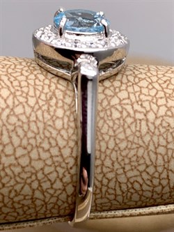 *Кольцо р.17,5 Голубой Топаз арт. R00093-817 вес 2,1 г - фото 334068