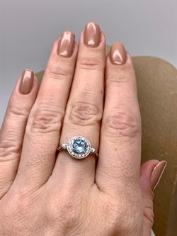*Кольцо р.17,5 Голубой Топаз арт. R00093-817 вес 2,1 г - фото 334070