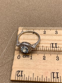 *Кольцо р.17,5 Голубой Топаз арт. R00093-817 вес 2,1 г - фото 334072