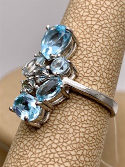 *КОЛЬЦО р.17,5 Голубой Топаз арт. R00083-357, (вес 4,58 г) - фото 334077 *КОЛЬЦО р.17,5 Голубой Топаз арт. R00083-357, (вес 4,58 г) - фото 334077