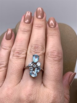 *КОЛЬЦО р.17,5 Голубой Топаз арт. R00083-357, (вес 4,58 г) - фото 334079 *КОЛЬЦО р.17,5 Голубой Топаз арт. R00083-357, (вес 4,58 г) - фото 334079