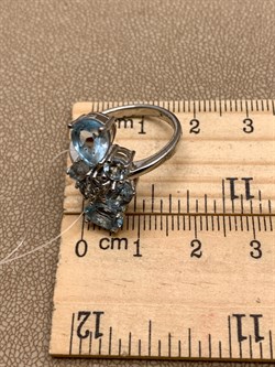 *КОЛЬЦО р.17,5 Голубой Топаз арт. R00083-357, (вес 4,58 г) - фото 334081 *КОЛЬЦО р.17,5 Голубой Топаз арт. R00083-357, (вес 4,58 г) - фото 334081