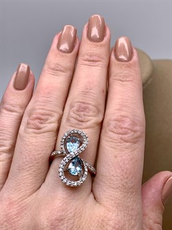 *Кольцо р.17,5 Голубой Топаз арт. R00107-421 Вес 4,39 г - фото 334099 *Кольцо р.17,5 Голубой Топаз арт. R00107-421 Вес 4,39 г - фото 334099