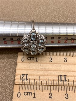 *КОЛЬЦО р.18,5 Голубой Топаз арт. R00034-168, (вес около 4,53 г) - фото 334145