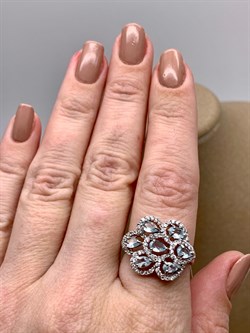 *КОЛЬЦО р.18,5 Голубой Топаз арт. R00034-168, (вес около 4,53 г) - фото 334150