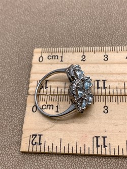 *КОЛЬЦО р.18,5 Голубой Топаз арт. R00034-168, (вес около 4,53 г) - фото 334153