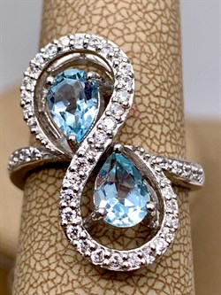 *Кольцо р.17,5 Голубой Топаз арт. R00107-770 Вес 4,46 г - фото 334177 *Кольцо р.17,5 Голубой Топаз арт. R00107-770 Вес 4,46 г - фото 334177