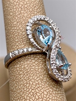 *Кольцо р.17,5 Голубой Топаз арт. R00107-770 Вес 4,46 г - фото 334178 *Кольцо р.17,5 Голубой Топаз арт. R00107-770 Вес 4,46 г - фото 334178