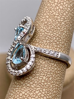 *Кольцо р.17,5 Голубой Топаз арт. R00107-770 Вес 4,46 г - фото 334179 *Кольцо р.17,5 Голубой Топаз арт. R00107-770 Вес 4,46 г - фото 334179