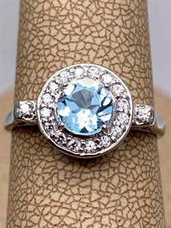 *Кольцо р.17,5 Голубой Топаз арт. R00093-824 вес 2,14 г - фото 334200 *Кольцо р.17,5 Голубой Топаз арт. R00093-824 вес 2,14 г - фото 334200