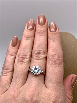 *Кольцо р.17,5 Голубой Топаз арт. R00093-824 вес 2,14 г - фото 334201 *Кольцо р.17,5 Голубой Топаз арт. R00093-824 вес 2,14 г - фото 334201