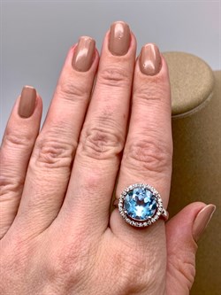 *КОЛЬЦО р.18 Голубой Топаз арт. R00043-965, (вес 5,43 г) - фото 334243 *КОЛЬЦО р.18 Голубой Топаз арт. R00043-965, (вес 5,43 г) - фото 334243