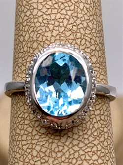 *КОЛЬЦО р.18 Голубой Топаз арт. R00020-135, (вес 4,35 г) - фото 334250 *КОЛЬЦО р.18 Голубой Топаз арт. R00020-135, (вес 4,35 г) - фото 334250