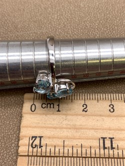 *Кольцо р.17,5 Голубой Топаз арт. R00031-683 вес 4,12 г - фото 334260