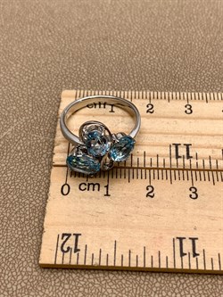 *Кольцо р.17,5 Голубой Топаз арт. R00031-683 вес 4,12 г - фото 334267