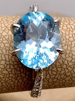 *Кольцо р.17  Голубой Топаз арт. R00079-413 вес 4,58 г - фото 334272