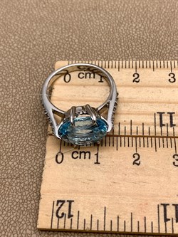 *Кольцо р.17  Голубой Топаз арт. R00079-413 вес 4,58 г - фото 334277